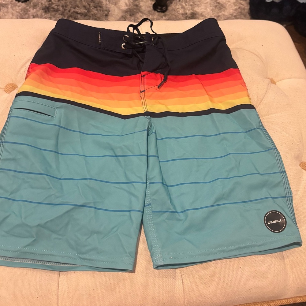 O'Neill Blue and Red Board Shorts Quick-Dry Swimwear